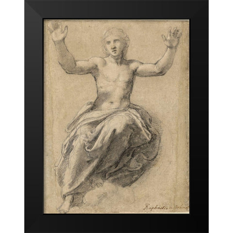 Christ in Glory Black Modern Wood Framed Art Print by Sanzio, Raffaello