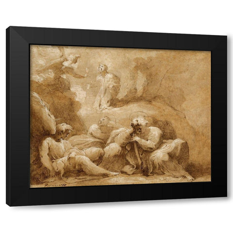 The Agony in the Garden Black Modern Wood Framed Art Print with Double Matting by Castello, Valerio