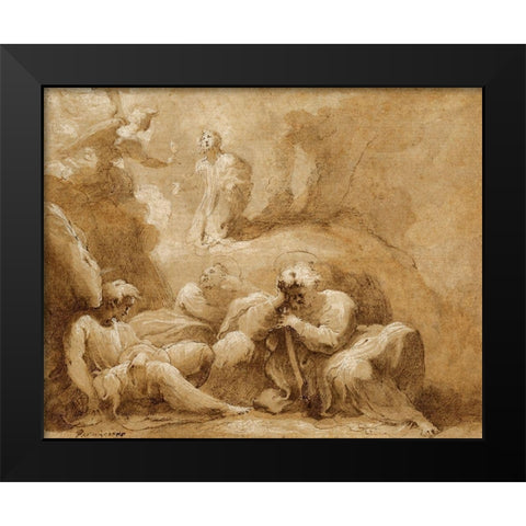 The Agony in the Garden Black Modern Wood Framed Art Print by Castello, Valerio