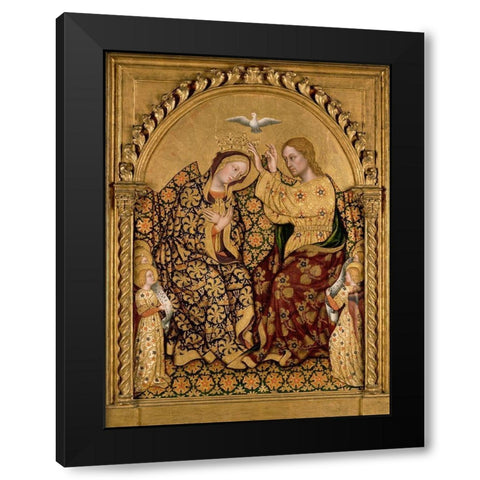 Coronation of the Virgin Black Modern Wood Framed Art Print with Double Matting by da Fabriano, Gentile