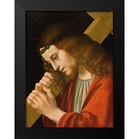 Christ Carrying the Cross Black Modern Wood Framed Art Print by d''Oggiono, Marco