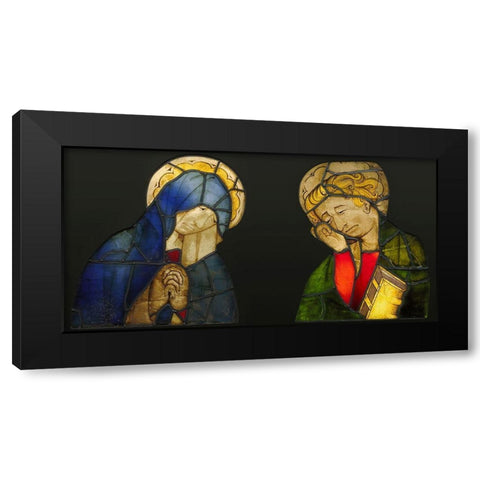 The Virgin and Saint John, from a Crucifixion Black Modern Wood Framed Art Print with Double Matting by Unknown