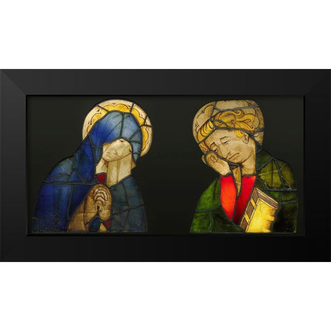The Virgin and Saint John, from a Crucifixion Black Modern Wood Framed Art Print by Unknown