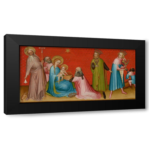 The Adoration of the Magi with Saint Anthony Abbot Black Modern Wood Framed Art Print by Flemish, Master Franco
