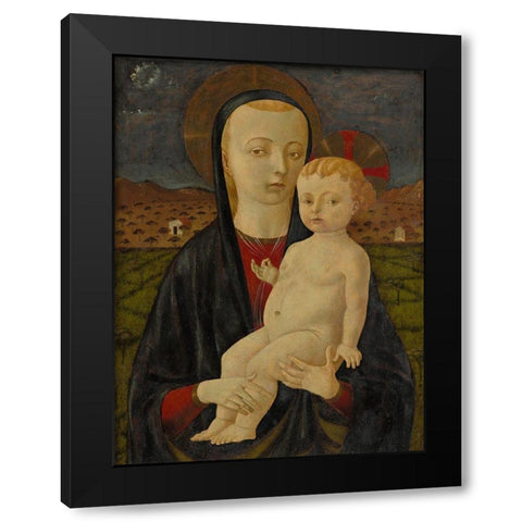 Madonna and Child Black Modern Wood Framed Art Print by Uccello, Paolo