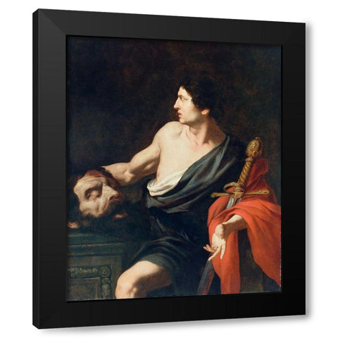 David with the Head of Goliath Black Modern Wood Framed Art Print with Double Matting by Novelli, Pietro