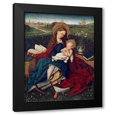 The Madonna of Humility Black Modern Wood Framed Art Print with Double Matting by Campin