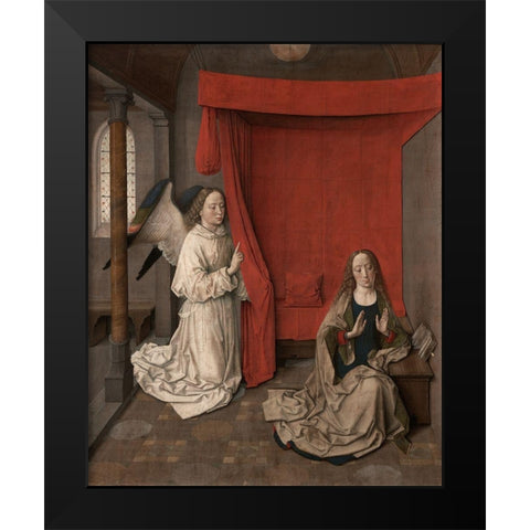 The Annunciation Black Modern Wood Framed Art Print by Aelbrecht, Bouts