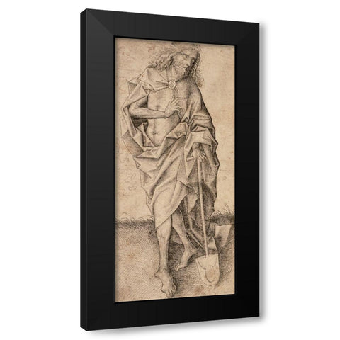 Christ as the Gardener Black Modern Wood Framed Art Print with Double Matting by Unknown 15th Century German Illuminator