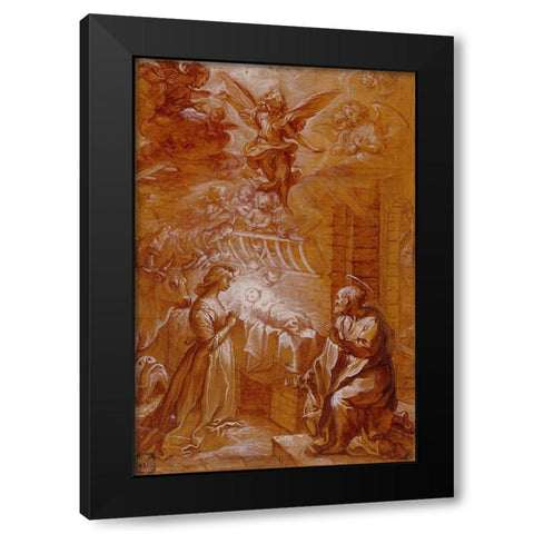 The Nativity Black Modern Wood Framed Art Print by Vanni, Francesco