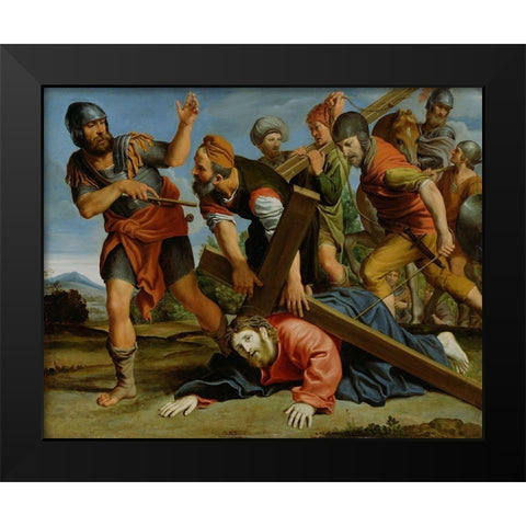 The Way to Calvary Black Modern Wood Framed Art Print by Domenichino