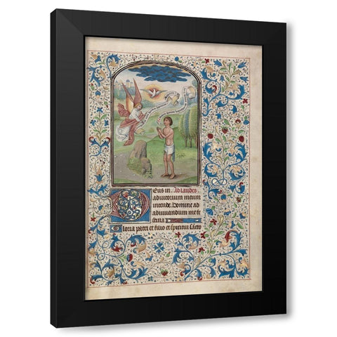 A Man Praying to the Holy Spirit Black Modern Wood Framed Art Print by Vrelant, Willem