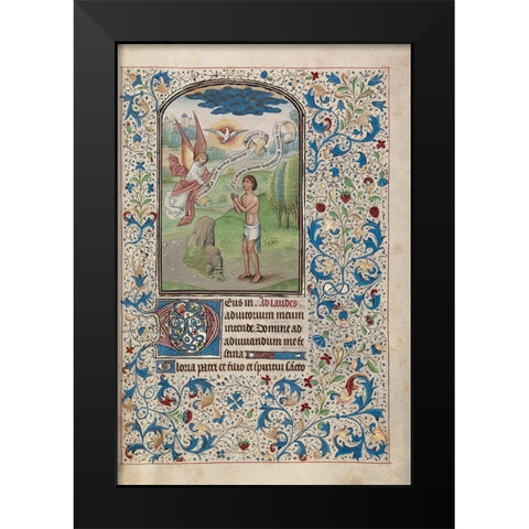 A Man Praying to the Holy Spirit Black Modern Wood Framed Art Print by Vrelant, Willem