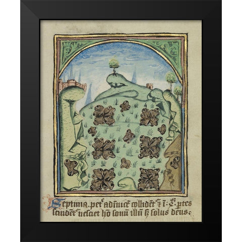 The Seventh Sign before the Day of Judgement Black Modern Wood Framed Art Print by Unknown 12th Century English Illuminator