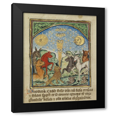 The Twelfth Sign before the Day of Judgement Black Modern Wood Framed Art Print with Double Matting by Unknown 12th Century English Illuminator