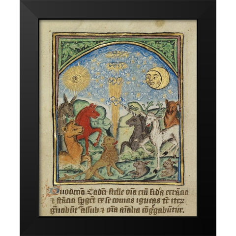 The Twelfth Sign before the Day of Judgement Black Modern Wood Framed Art Print by Unknown 12th Century English Illuminator