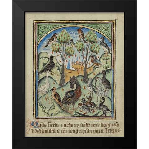 The Fifth Sign before the Day of Judgement Black Modern Wood Framed Art Print by Unknown 12th Century English Illuminator