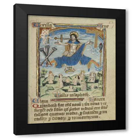 The Fifteenth and Final Sign before the Day of Judgement Black Modern Wood Framed Art Print with Double Matting by Unknown 12th Century English Illuminator