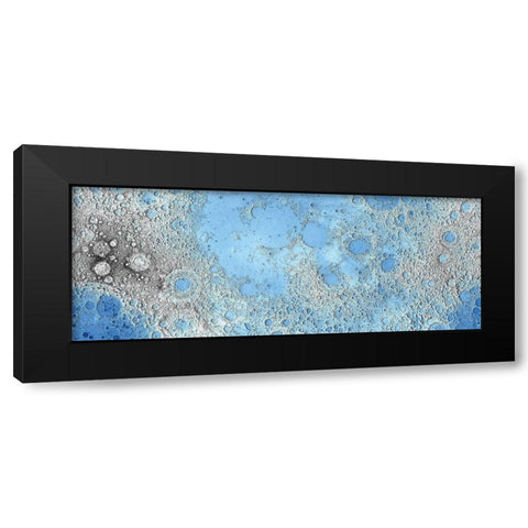 Unmarked Decorative Topographic Map of the Moon, Projection Black Modern Wood Framed Art Print by United States Geological Survey