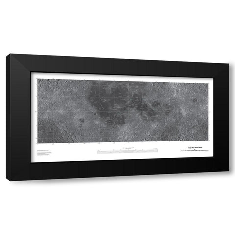 Map of the Moon, Projection Black Modern Wood Framed Art Print by United States Geological Survey
