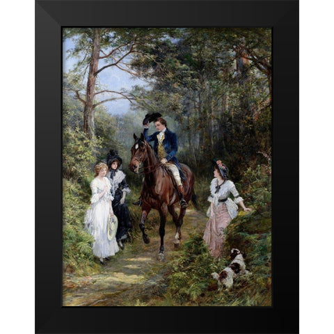 The Meeting in the Forest, 1903 Black Modern Wood Framed Art Print by Hardy, Heywood