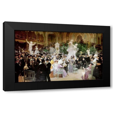 Friday at the French Artists Salon, 1911 Black Modern Wood Framed Art Print with Double Matting by Grun, Jules-Alexandre