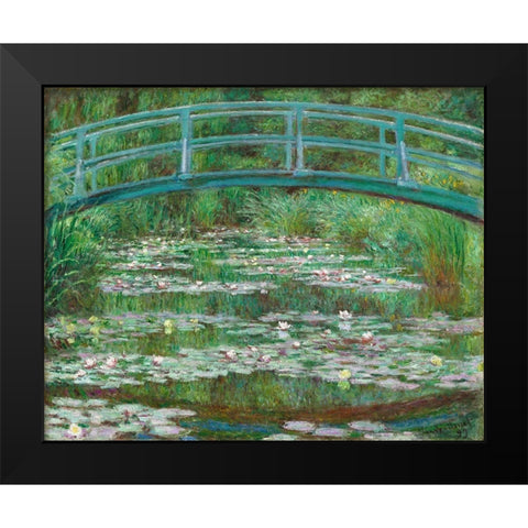 The Japanese Footbridge, 1899 Black Modern Wood Framed Art Print by Monet, Claude