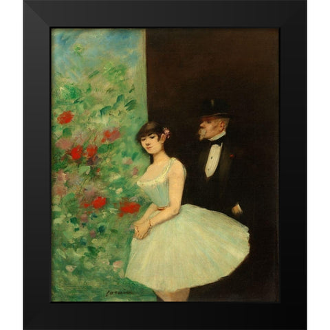 Behind the Scenes, c. 1880 Black Modern Wood Framed Art Print by Forain, Jean-Louis