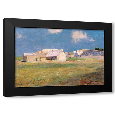 Breton Village, 1890 Black Modern Wood Framed Art Print with Double Matting by Redon, Odilon