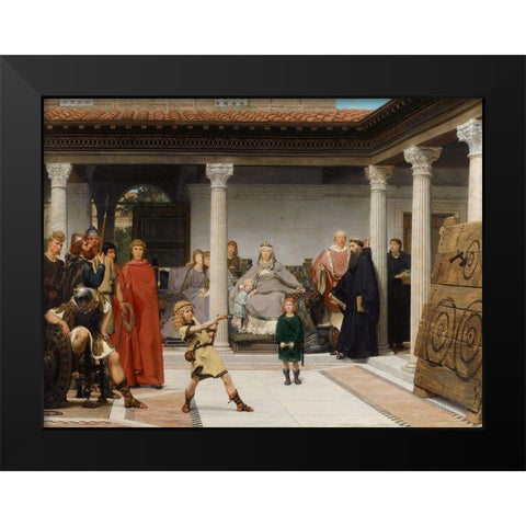 The Education of the Children of Clovis, 1861 Black Modern Wood Framed Art Print by Alma-Tadema, Sir Lawrence