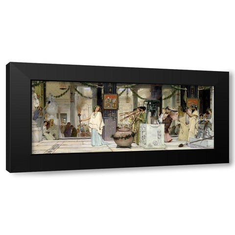 The Vintage Festival, 1871 Black Modern Wood Framed Art Print with Double Matting by Alma-Tadema, Sir Lawrence