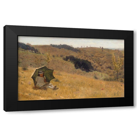 Sunny Days, 1874 Black Modern Wood Framed Art Print with Double Matting by Alma-Tadema, Sir Lawrence