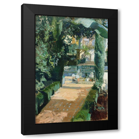 Court of the Dances, Alcazar, Sevilla Black Modern Wood Framed Art Print with Double Matting by Y Bastida, Joaquin Sorolla