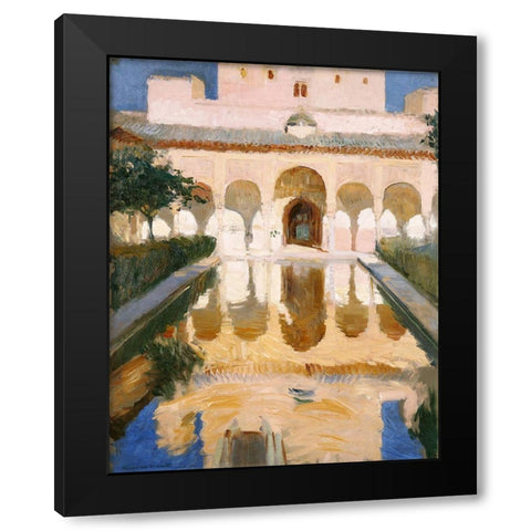 Hall of the Ambassadors, Alhambra, Granada Black Modern Wood Framed Art Print by Y Bastida, Joaquin Sorolla