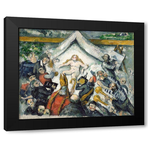 The Eternal Feminine Black Modern Wood Framed Art Print with Double Matting by Cezanne, Paul