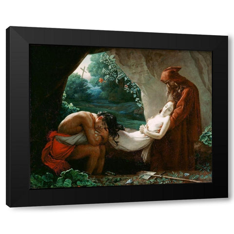Burial of Atala Black Modern Wood Framed Art Print by Girodet, Anne-Louis