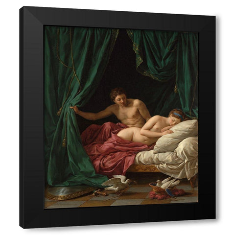 Mars and Venus, Allegory of Peace (Mars et Venus, allegorie sur la Paix) Black Modern Wood Framed Art Print by Lagrenee, Louis Jean Francois