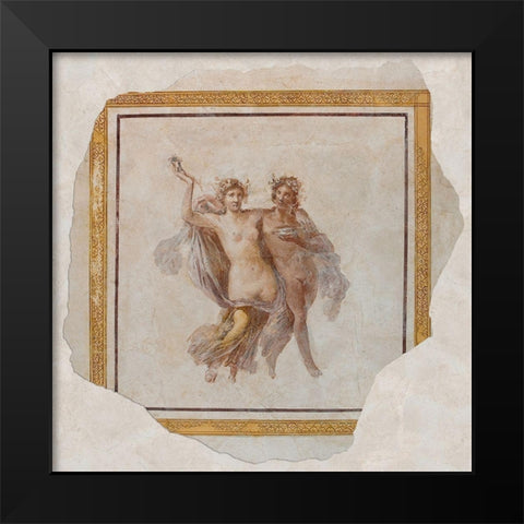 Fresco Panel Depicting Dionysos and Ariadne Black Modern Wood Framed Art Print by Unknown 1st Century Roman Artisan