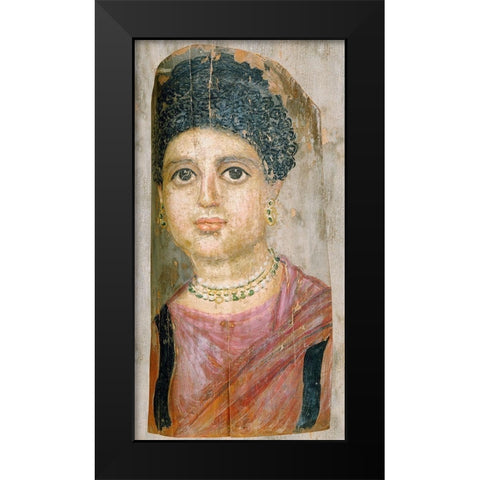 Mummy Portrait Black Modern Wood Framed Art Print by The Malibu Painter