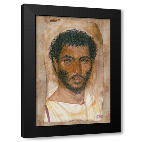 Mummy Portrait of a Bearded Man Black Modern Wood Framed Art Print by Unknown 2nd Century Romano-Egyptian Artisan