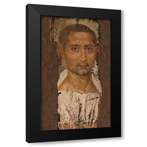 Mummy Portrait of a Bearded Man Black Modern Wood Framed Art Print by Unknown 3rd Century Romano-Egyptian Artisan
