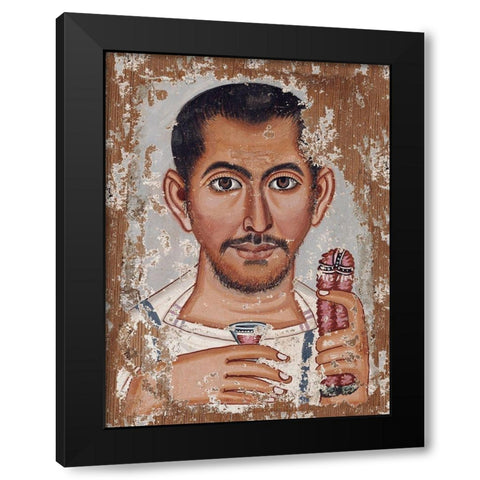 Mummy Portrait of a Bearded Man Black Modern Wood Framed Art Print with Double Matting by The Brooklyn Painter