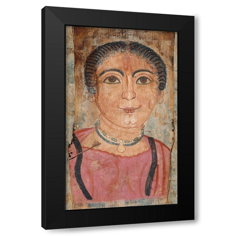 Mummy Portrait of a Woman Black Modern Wood Framed Art Print by Unknown 2nd Century Romano-Egyptian Artisan