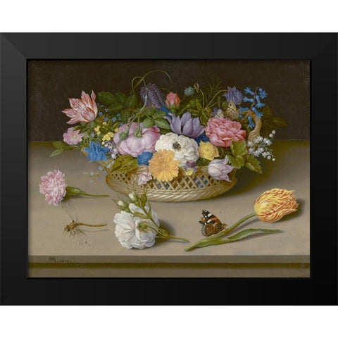Flower Still Life Black Modern Wood Framed Art Print by Bosschaert, Ambrosius