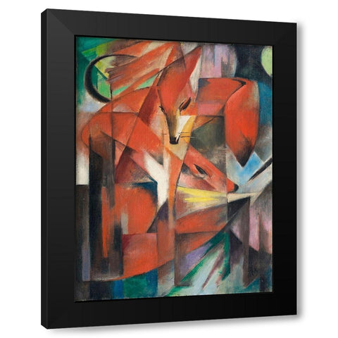 The Fox, 1913 Black Modern Wood Framed Art Print with Double Matting by Marc, Franz