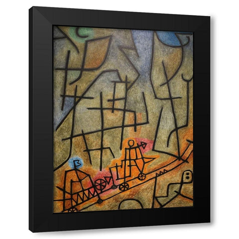 Conquest of the Mountain, 1939 Black Modern Wood Framed Art Print with Double Matting by Klee, Paul