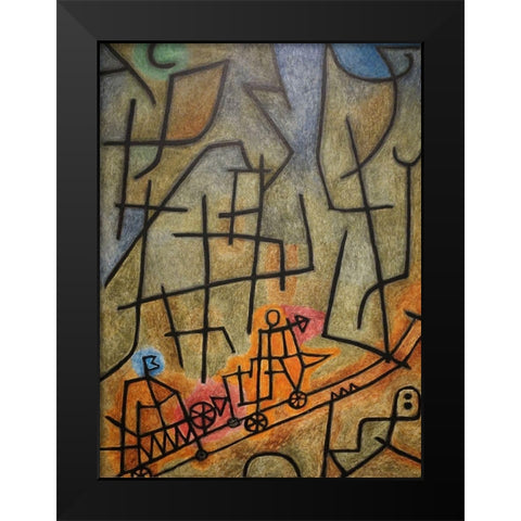 Conquest of the Mountain, 1939 Black Modern Wood Framed Art Print by Klee, Paul