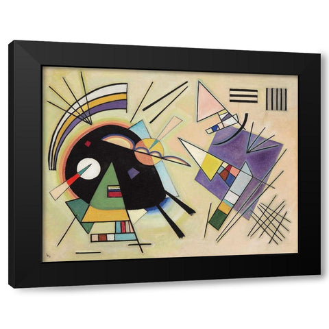 Black and Violet, 1923 Black Modern Wood Framed Art Print by Kandinsky, Wassily