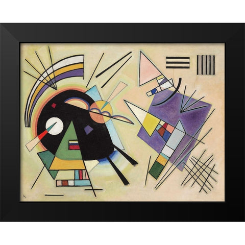 Black and Violet, 1923 Black Modern Wood Framed Art Print by Kandinsky, Wassily