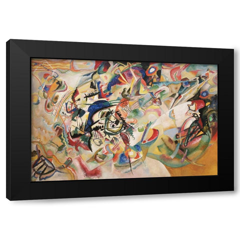 Composition VII, 1913 Black Modern Wood Framed Art Print with Double Matting by Kandinsky, Wassily